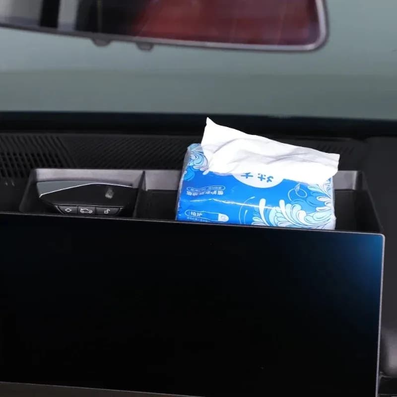 For BMW 5 Series G60 2024-2026 ABS Car Central Control Navigation Screen Back Storage Box Storage Tray Interior Car Accessories