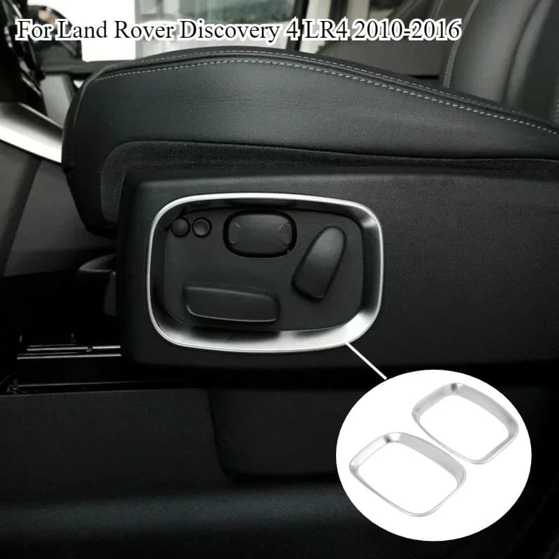 For Land Rover Discovery 4 LR4 10-16 Silver Seat Adjustment Frame Seat Button Cover Decorative Car Interior Upgrade Accessories