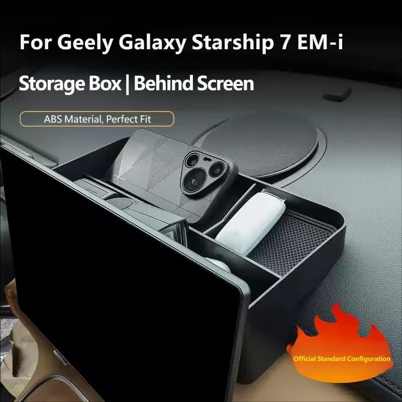 Car Accessories For Geely Galaxy Starship 7 EM-i Geely EX5 EM-i 2026 Special Rear Storage Box for Central Control Screen
