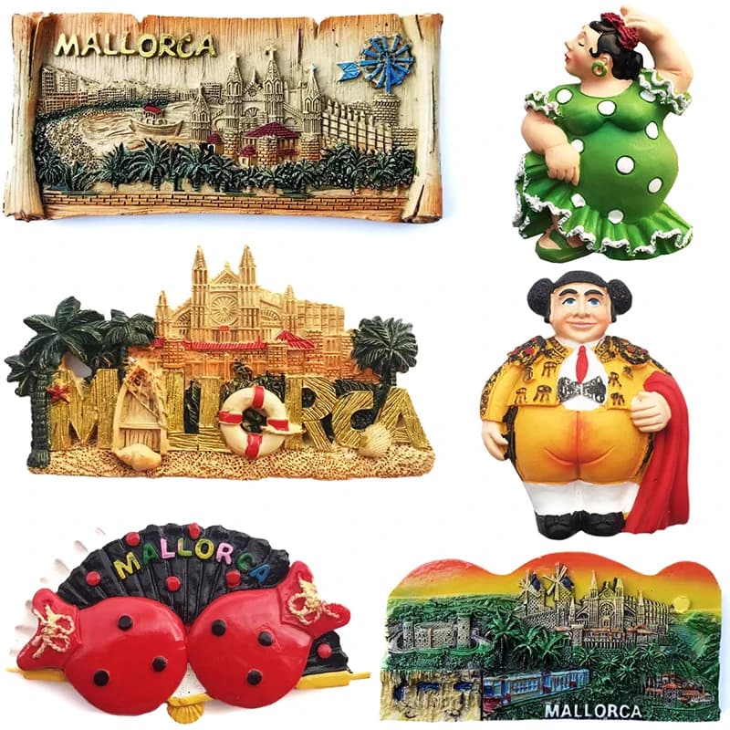 Spain Mallorca Fridge Magnets Message Board Decorative Travel Souvenir Flamenco Bullfighter Refrigerator Sticker Home Decor Gift