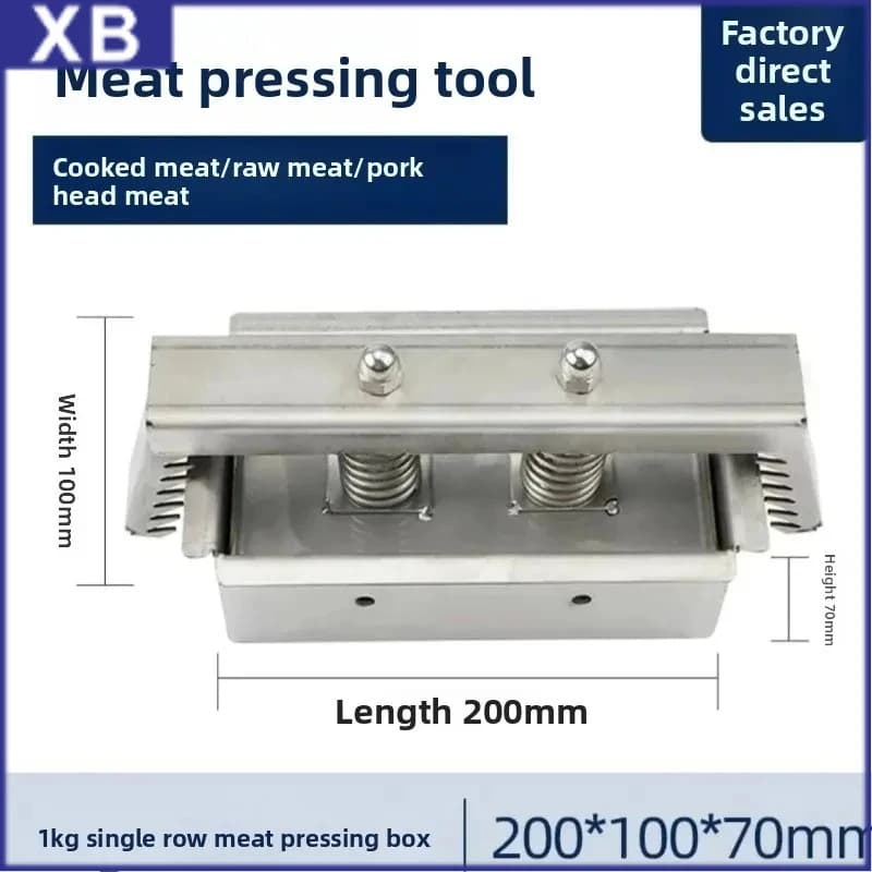 Kitchen Cooked Meat Frozen Beef Roll Stainless Steel Forming Tool 1KG Ham Meat Pressing Tool Box 200x100x70MM