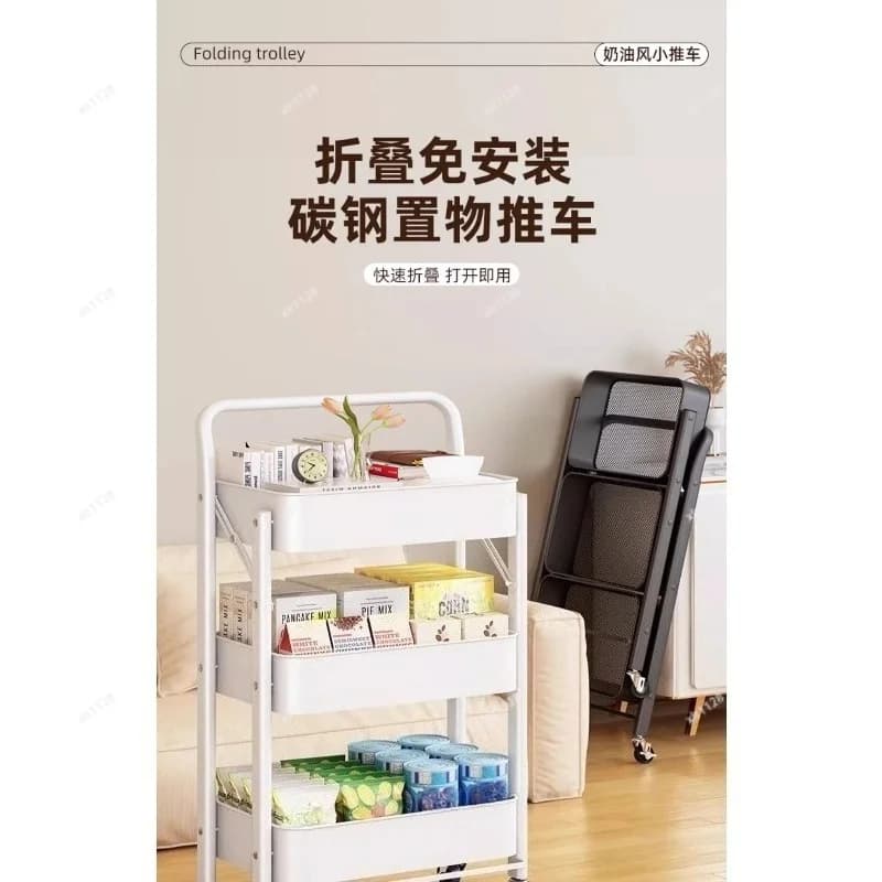 Mobile Rolling Storage Rack Multi-layer Utility Cart For Book Toy Snack Bathroom