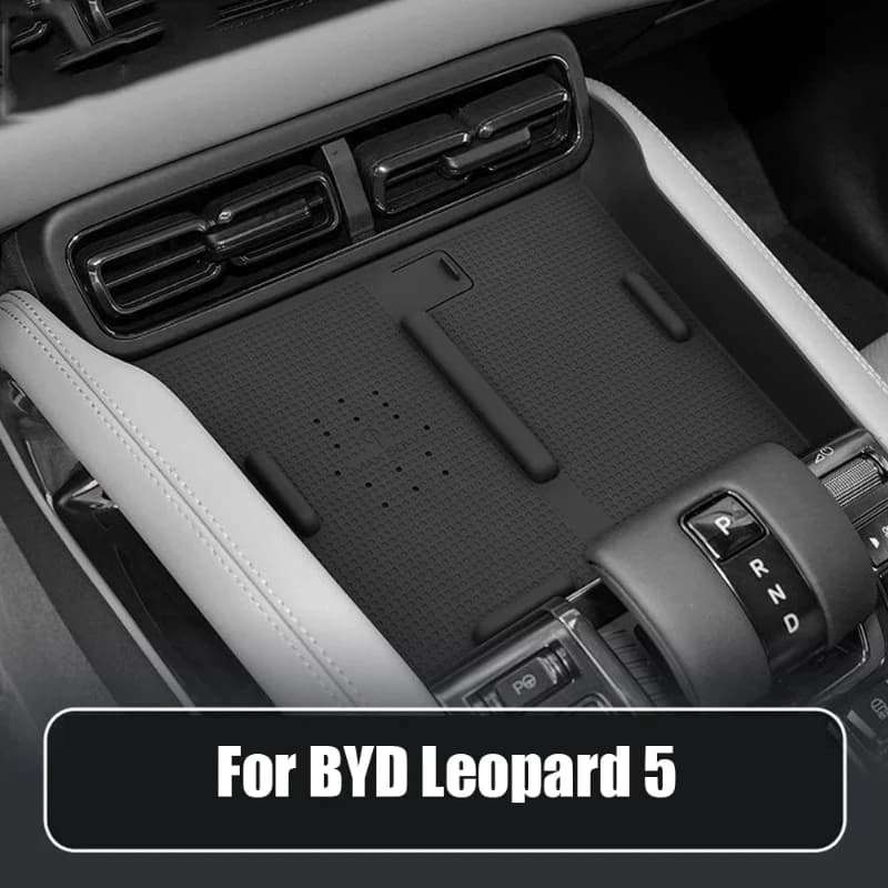 For BYD Leopard 5 2023 2024 Silicone  Car Wireless Charging Anti-slip Mat  Control Cup Slot Box Auto