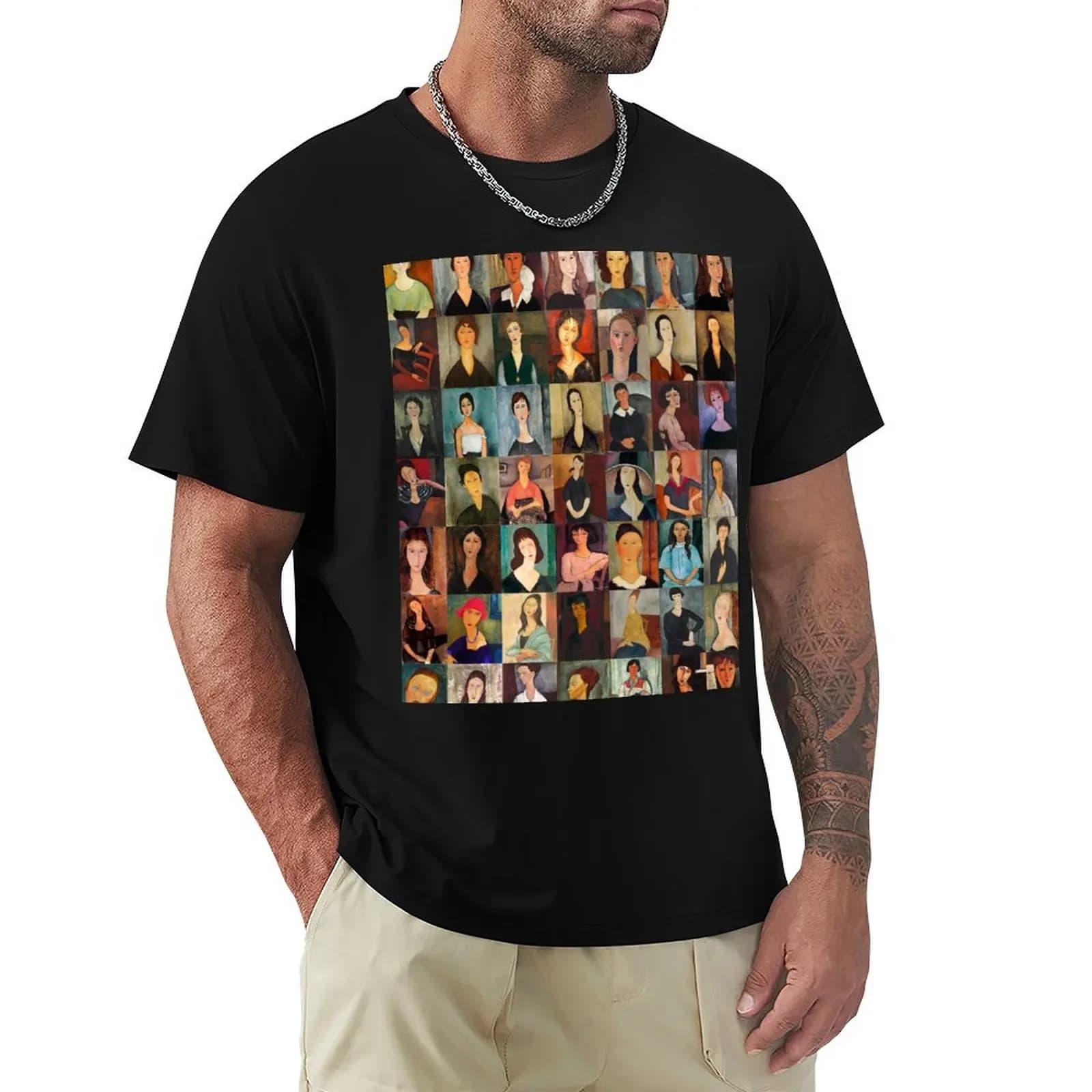 Amadeo Modigliani T-Shirt Sweat Resistant Workout Tee Shirt