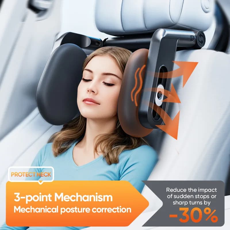 3 Linkage Side Sleep Neck Pillow, Auto Neck Protector Cushion, Fit All Car Front Rear Seats