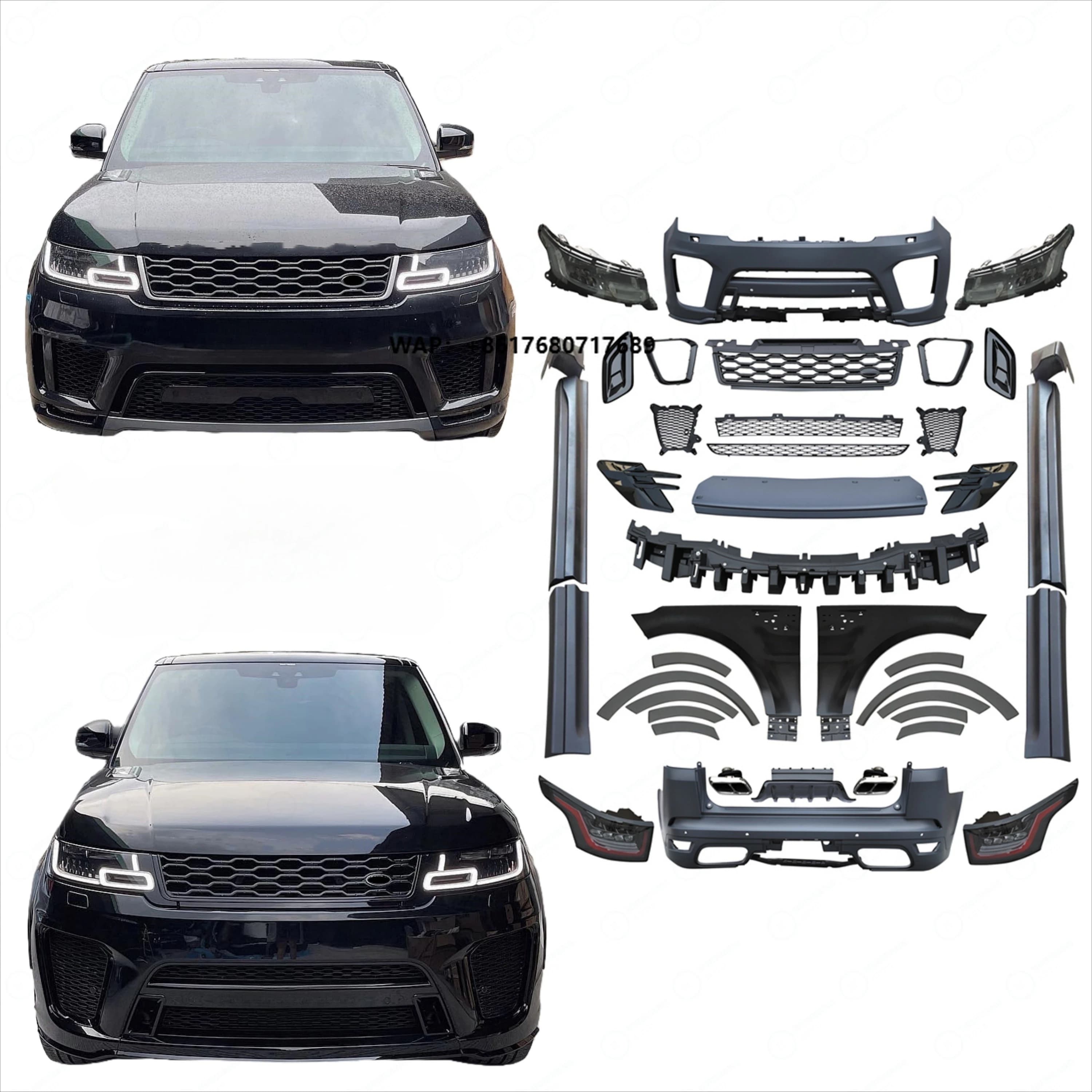 Car Body Kit Upgrade 2022 SVR Model Body Kit Include Front Rear Bumper Auto Lamps Fenders Side Skirt for RANGE ROVER Sport L494
