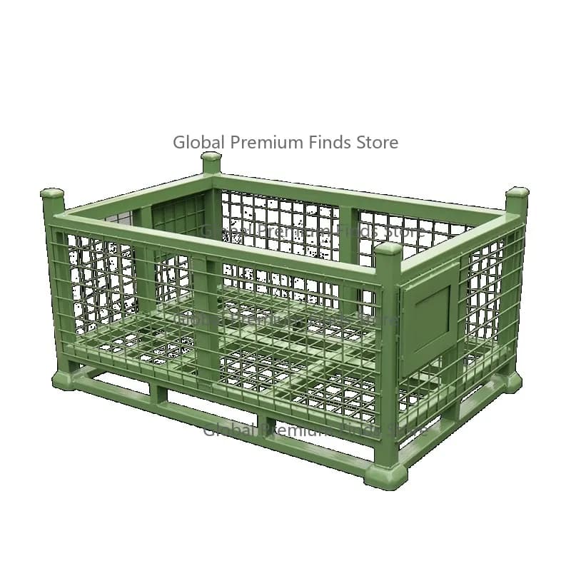 Steel Pallet Box Foldable Wire Mesh Container Stackable Wire Mesh Storage Cage