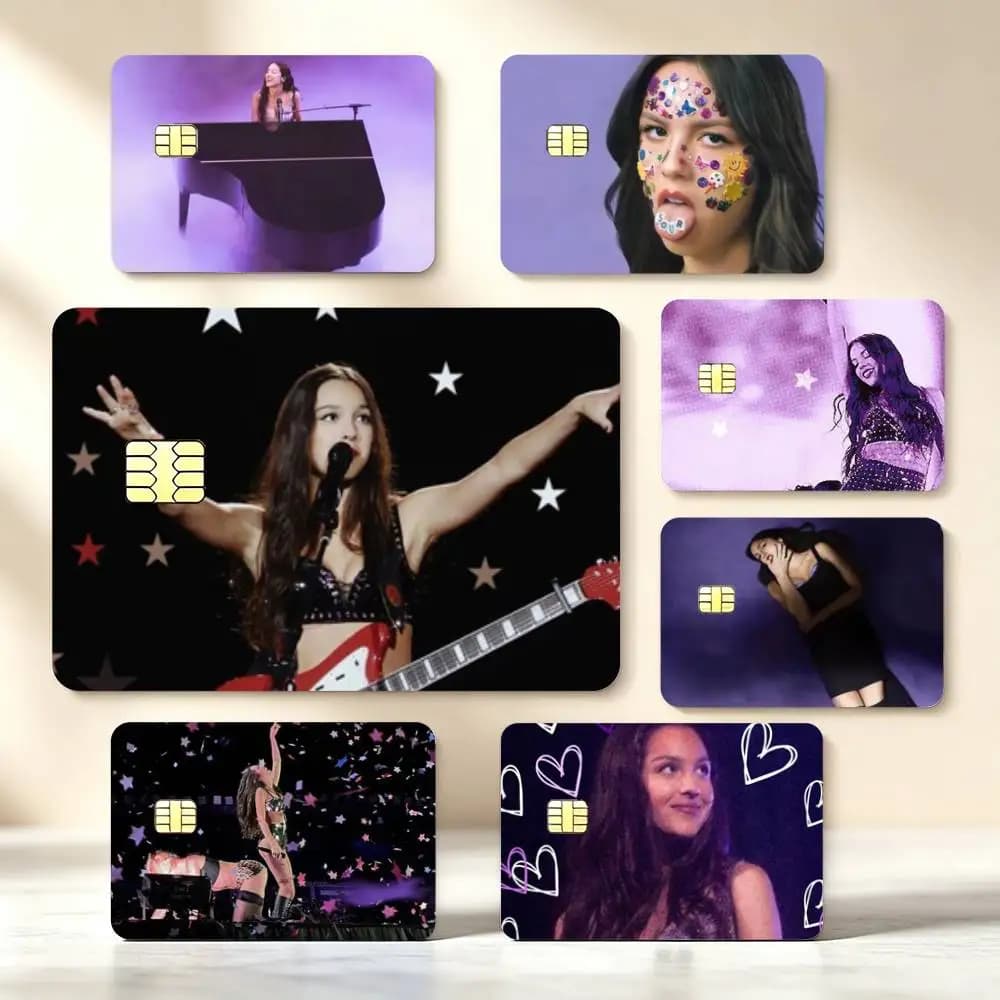 Olivia Rodrigo High‑Def Game Chip Decals Credit Card Tiny Waterproof Vinyl Decor Practical Present