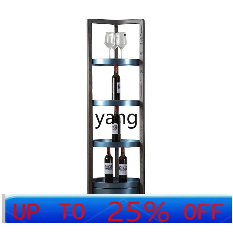LMM light luxury high-grade solid wood multi-layer wine rack living room multi-functional modern Chinese rack