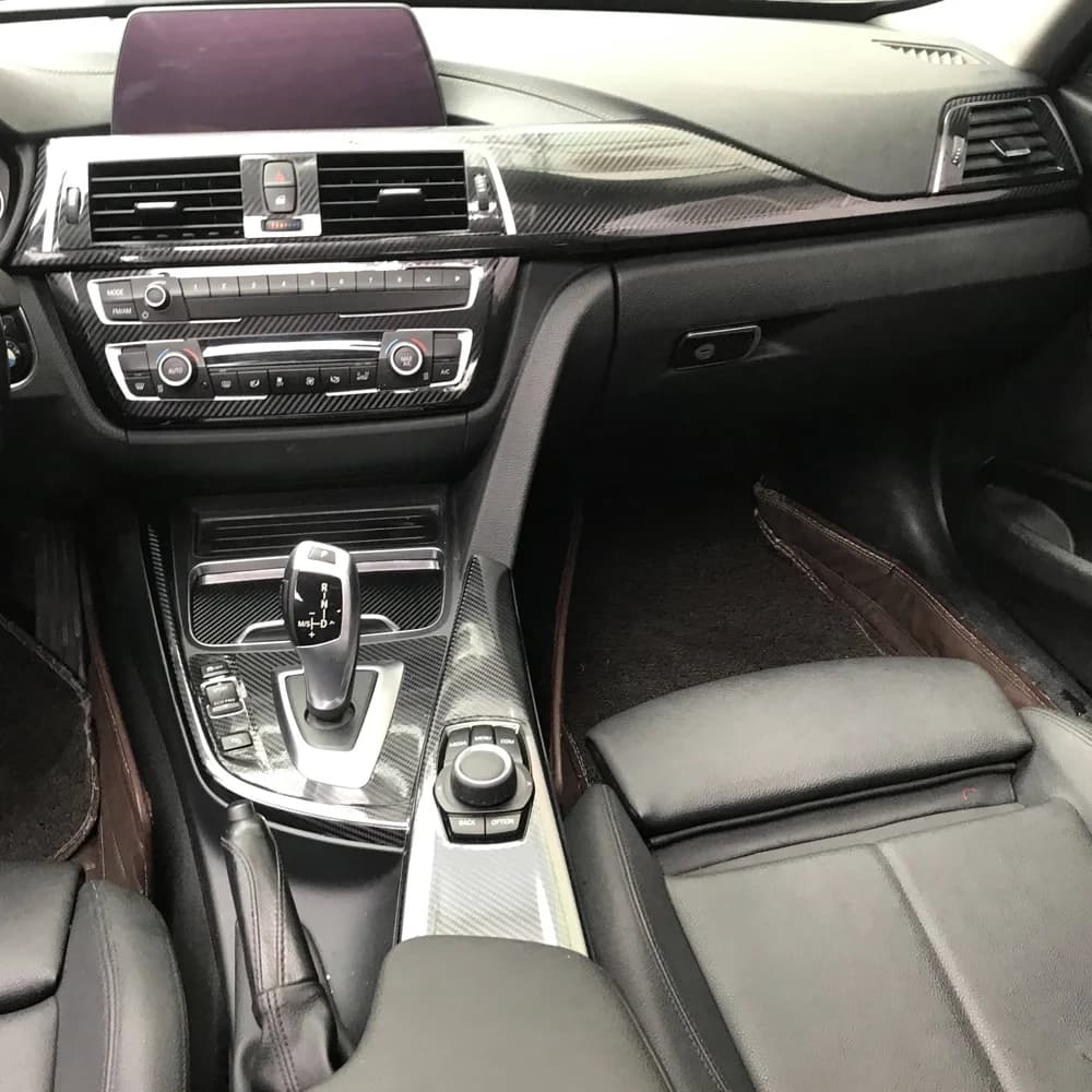 Carbon Fiber Interior Trim Stickers For BMW 4 Series F32 F33 F36 2013-2019 CentralConsoleGear Shift Panel Door Handle Cover Trim