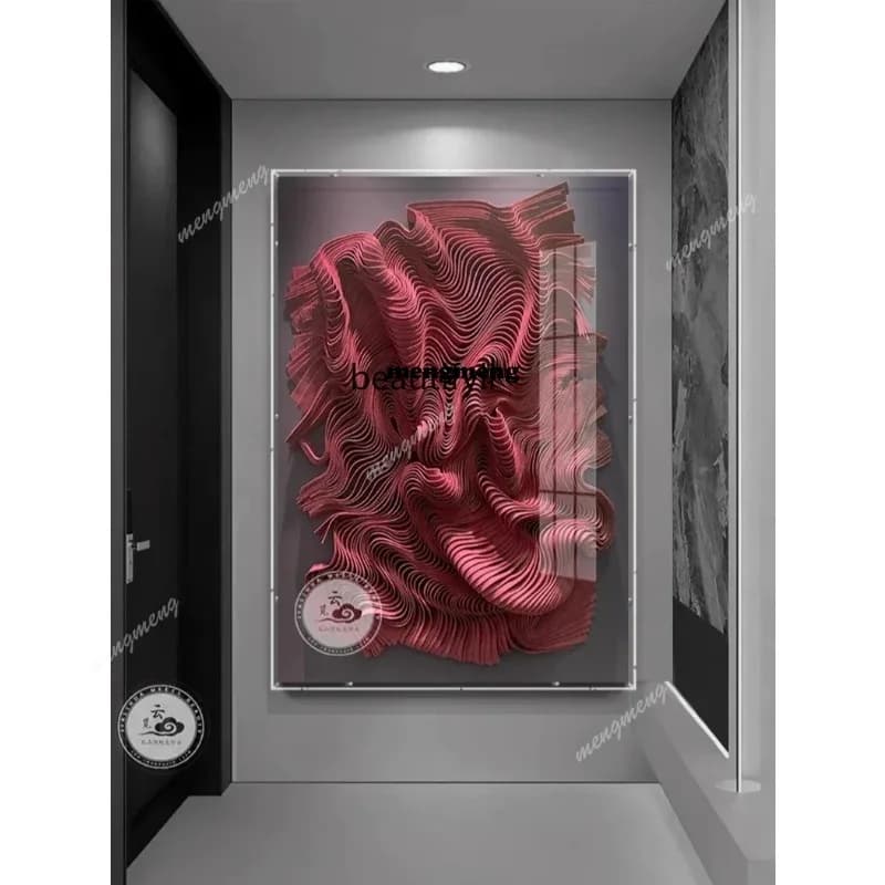 Modern Handmade 3D Decorative Painting for Living Room Entrance, Light Luxury Office Hotel Corridor Realistic PaintingX