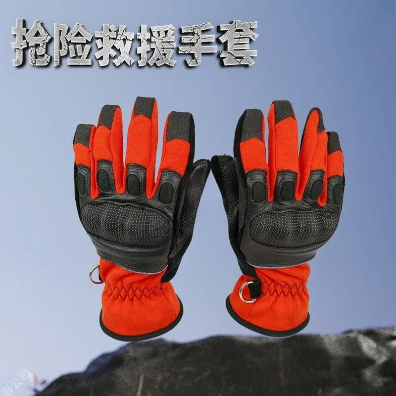 Emergency rescue gloves (carbon fiber shell) aramid flame retardant heat insulation firefighter gloves K-555R gloves