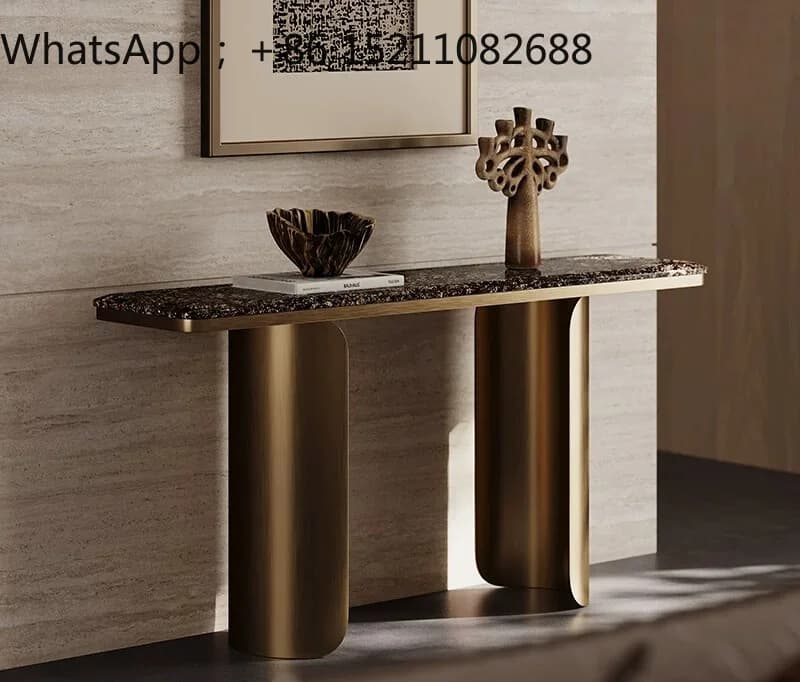 LLY high-end entrance table minimalist light luxury natural marble home wall storage table