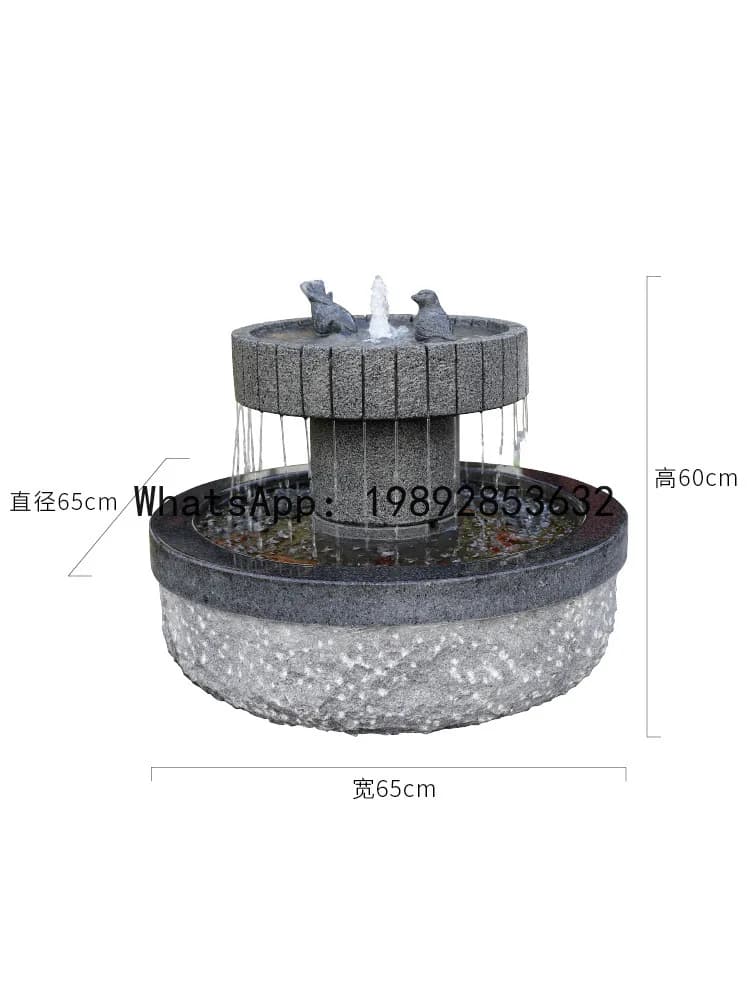 LYY Flowing Water Fountain Ornament Modern Simple Stone Water System Circulating Water Feature Outdoor  Decoration Good Luck