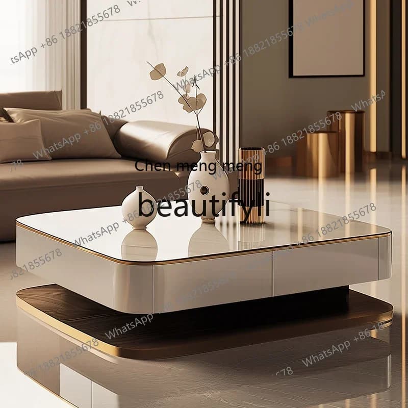 N178 G  Rock slab coffee table livin room household liht luxury hih-end small tea table, hih-end lare apartment villa coffee tab