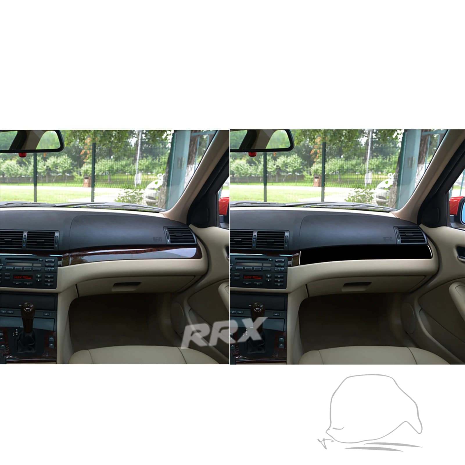 For BMW 3 Series E46 1998-2005 Passenger-side center console Trim Real Carbon Fiber Interior Accessories Decoration Stickers
