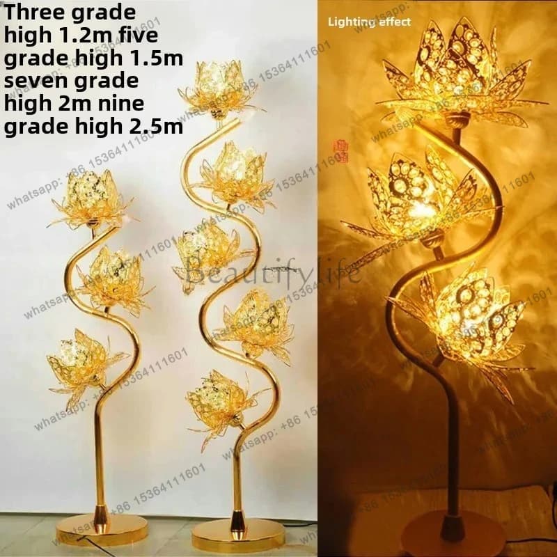 3.5.Seven-grade golden lotus decoration floor-to-ceiling luminous decoration