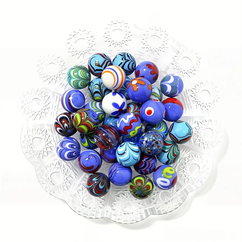 6pcs 16mm Blue Rare Glass Marbles Ball for Home Tabletop Indoor Garden Aquarium Bonsai Decor Accessories Creative New Year Gifts