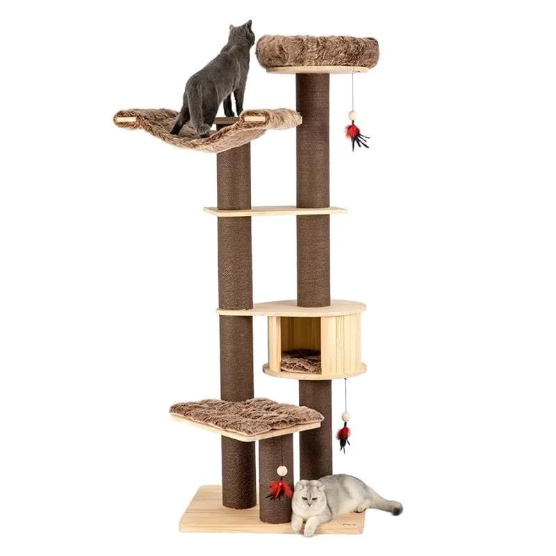 Cat climbing frame, cat nest, cat tree, integrated pine solid wood
