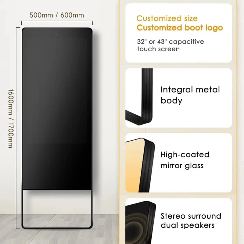Fitness Mirror Android Screen Home Hotel Yoga Workout Interactive Training