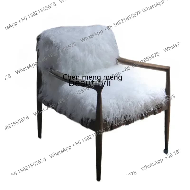 X 32 Model room art, living room single solid wood sofa chair bench study club hotel