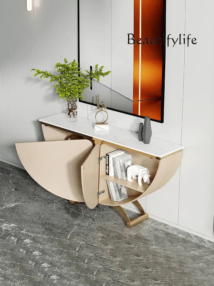P furniture all items American Light Luxury Entrance Cabinet Modern Minimalist Living Room Entrance Aisle Console Marble