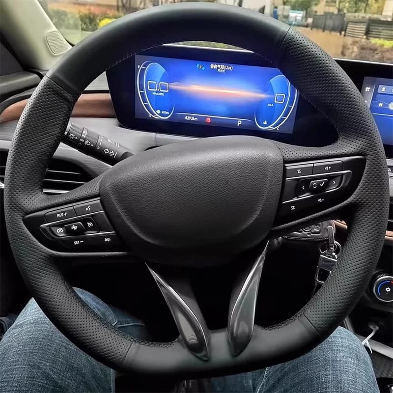 Premium Handmade Leather Steering Wheel Cover for 2022 Buick Veran Pro and 2020-2021 Encora – Full Wrap Interior Accessory