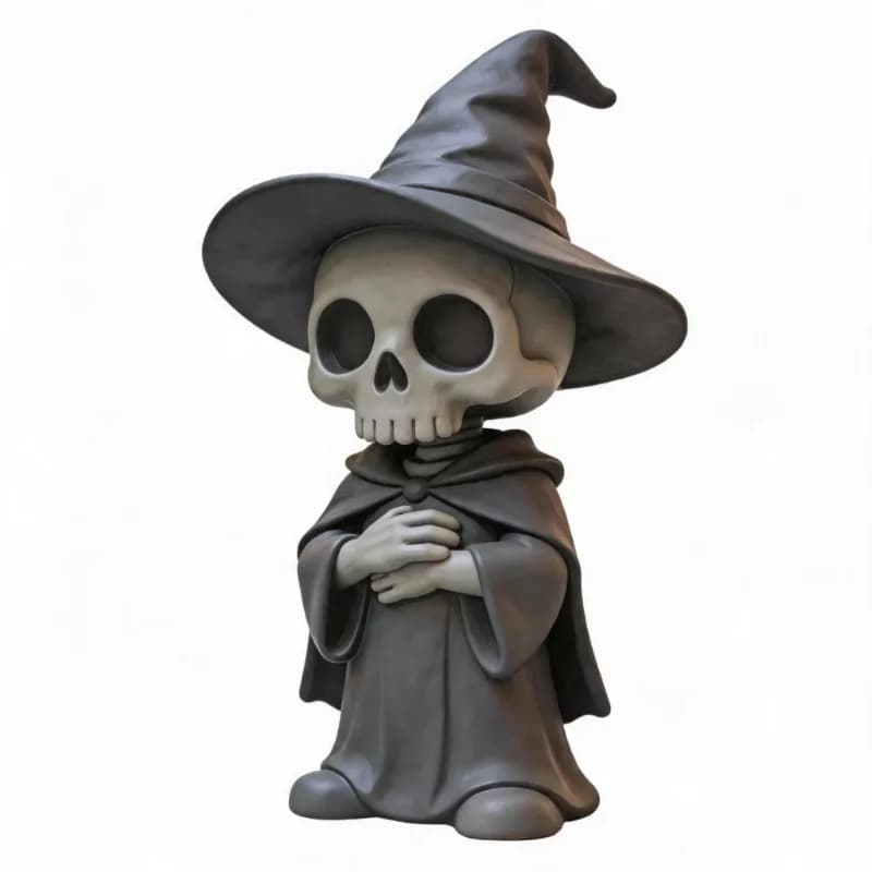 Streamlined stylish resin sculpture with modern minimalist styling for Halloween homes and commercial spaces