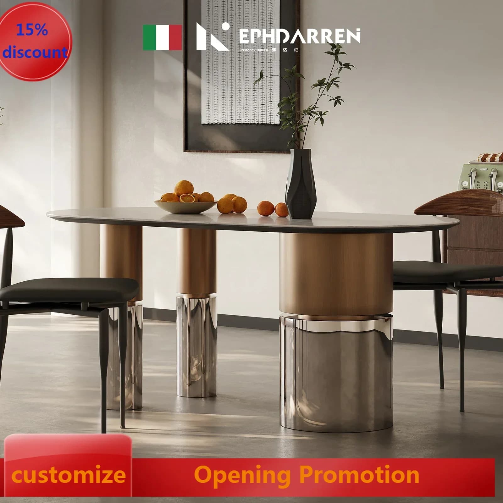 ss7486 Italian light luxury marble dining table and chair combination end creativity,household small apartment restaurant dining