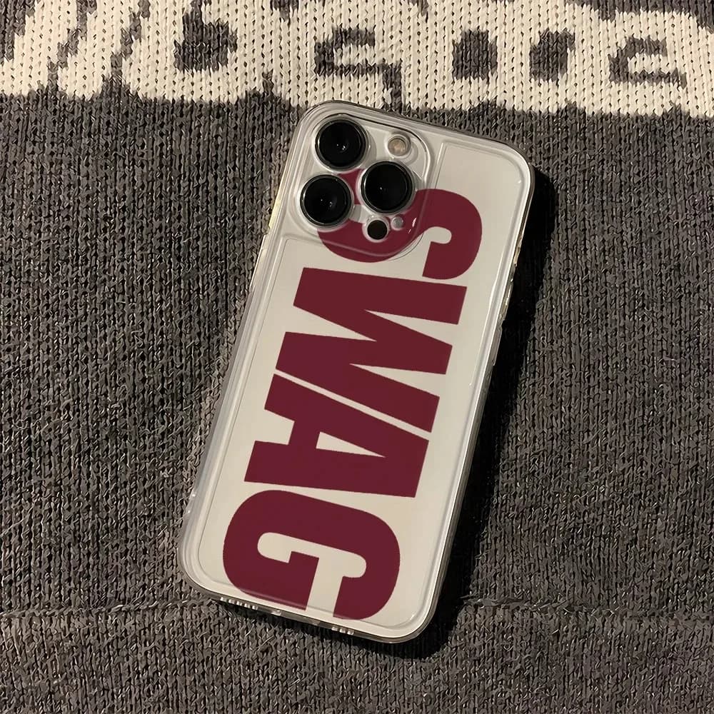 Black And Red Swag Clear Silicone Case For Samsung S20 S21 S22 Plus S23 S24 FE S25 Note 20 Ultra A15 A16 A23 A24 A25 5G Case