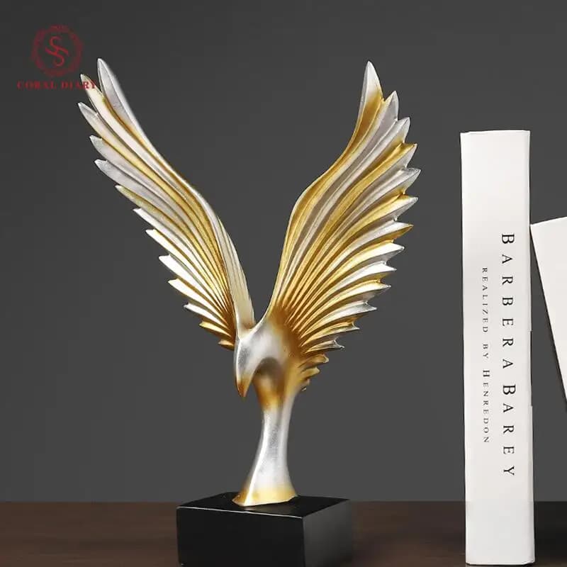 SHS Golden Trophy Angel Wings Sculpture, Home Decoration Accessories, Living Room, Children's Room Decorations, Eagle Wings, New