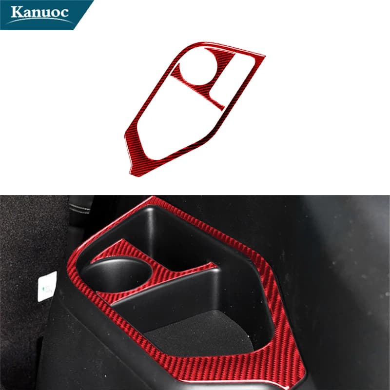 Carbon Fiber Third Row Cup Holder Stickers For Ford Explorer 2011-2014 Car Interior Decorative Accessories