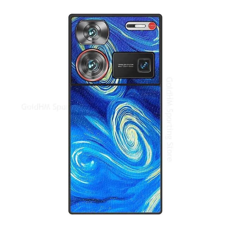 Cases For ZTE nubia Z60S Pro Starry Night Moon Leather Phone Case For Nubia Z60 Z50 Ultra Soft Silicone Cover For Nubia Z50S Pro