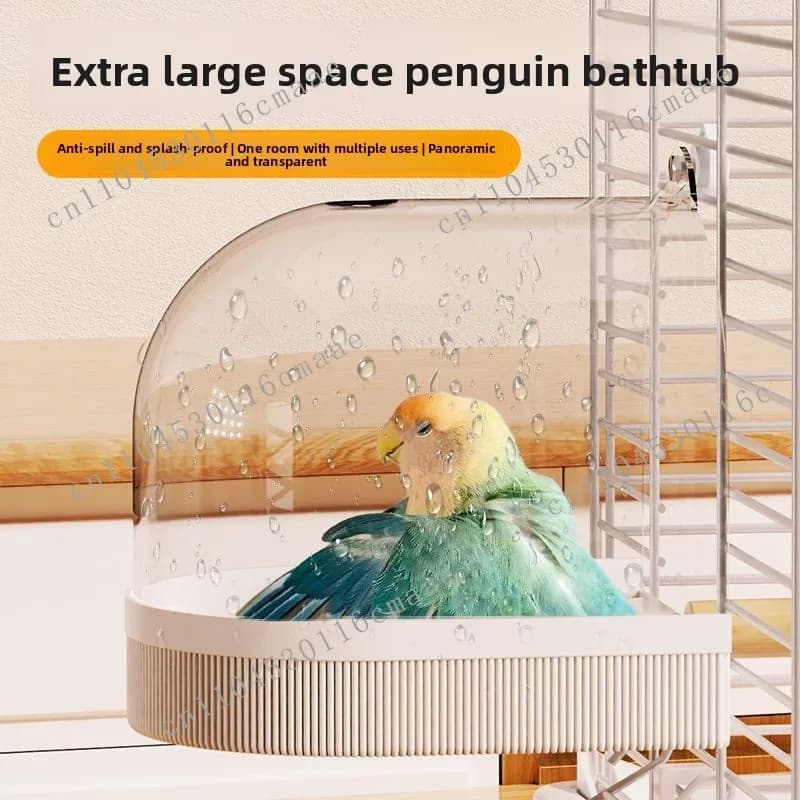 Tiger skin high transparency external feeding bath box bird sun protection splash protection escape bathroom