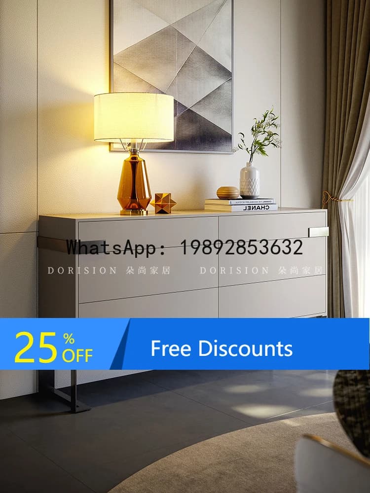 YFY Italian Style Light Luxury Sideboard High-End  Cabinet Living Room Modern Simple Entryway Cabinet Bedroom Bedside Cabinet