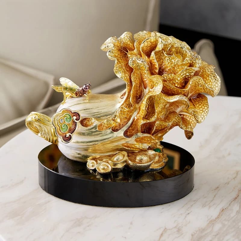Golden cabbage ornament enamel color craft business gift soft decoration jewelry