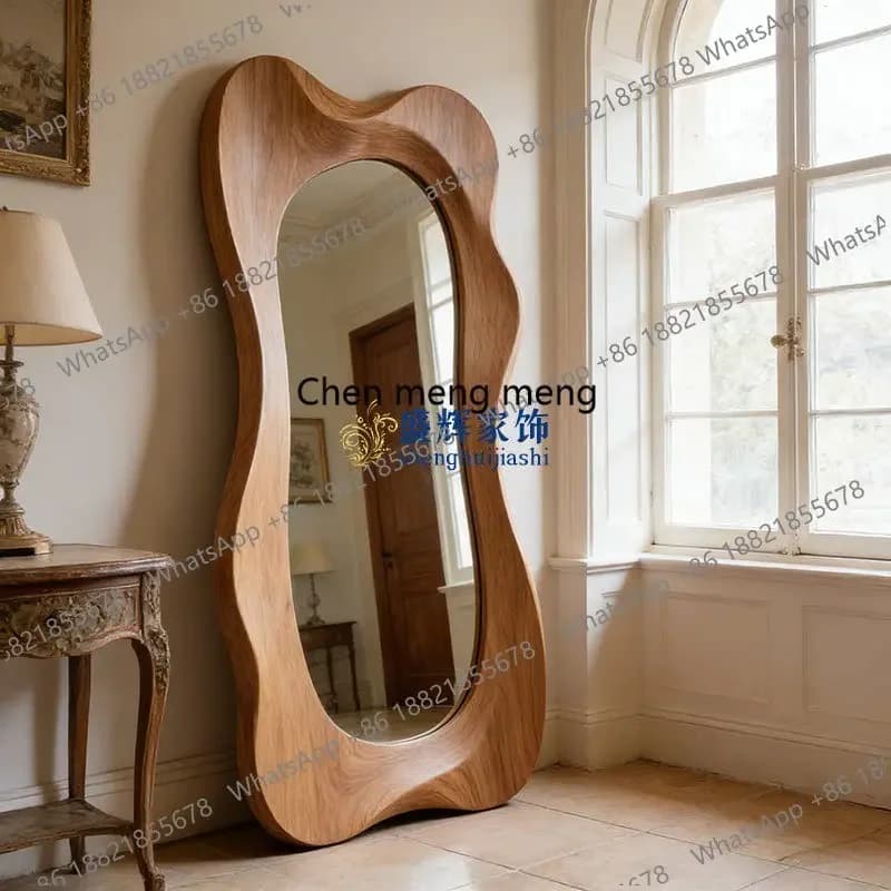 R Medieval retro style full-length mirror, living room, bedroom wall-mounted French retro, cloakroom fitting mirror