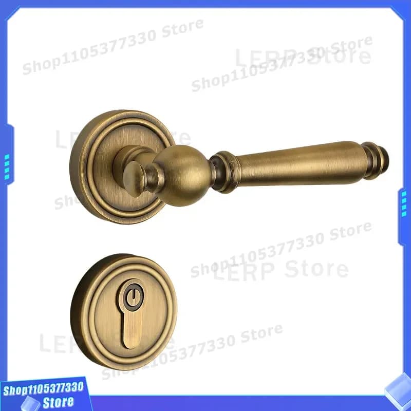 Luxury Brass Double Door Handle European Style Silent Lock for Bedroom High End Conference Room Hardware Modern Design High