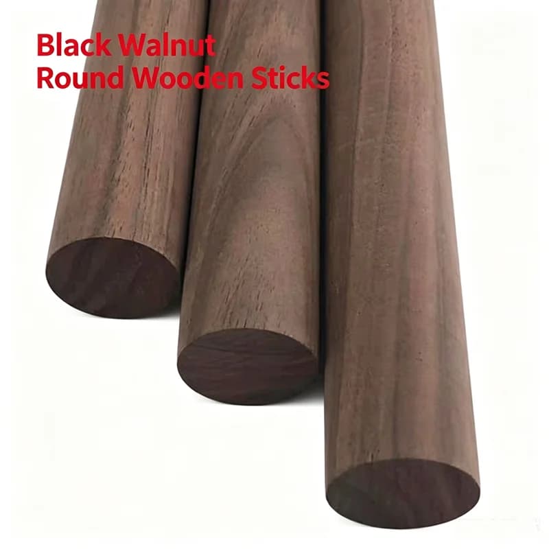 Diameter 35mm Length:30cm American Black Walnut Round Wood Stick Round DIY Wood Rod Bar