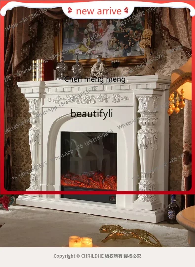 SS ss7486 European white, decorative cabinet American living room cabinet fireplace cabinet, electronic simulation French retro