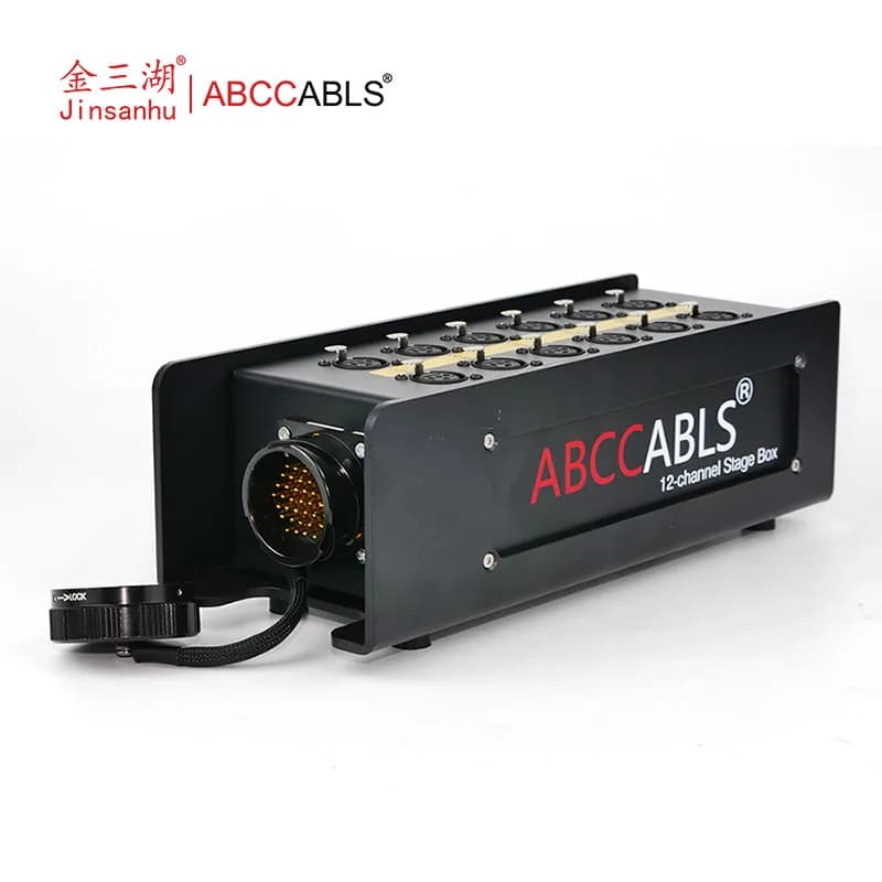ABCCABLS 12 Way 37Pins Audio Stage Box 12Channel XLR Audio Splitter Quick Connect To Fan 19Pin Socapex To 12XLR Female Stage Box