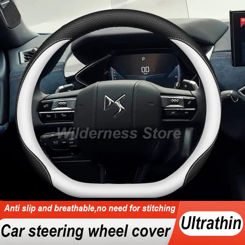 Leather Car Steering Wheel Cover For Citroen DS7 DS 7 Crossback 2018 2019 2020-2026 Auto interior DS 7 Crossback Accessories