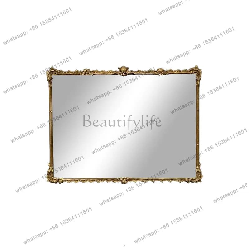 French retro toilet bathroom mirror wabi-sabi washbasin mirror American