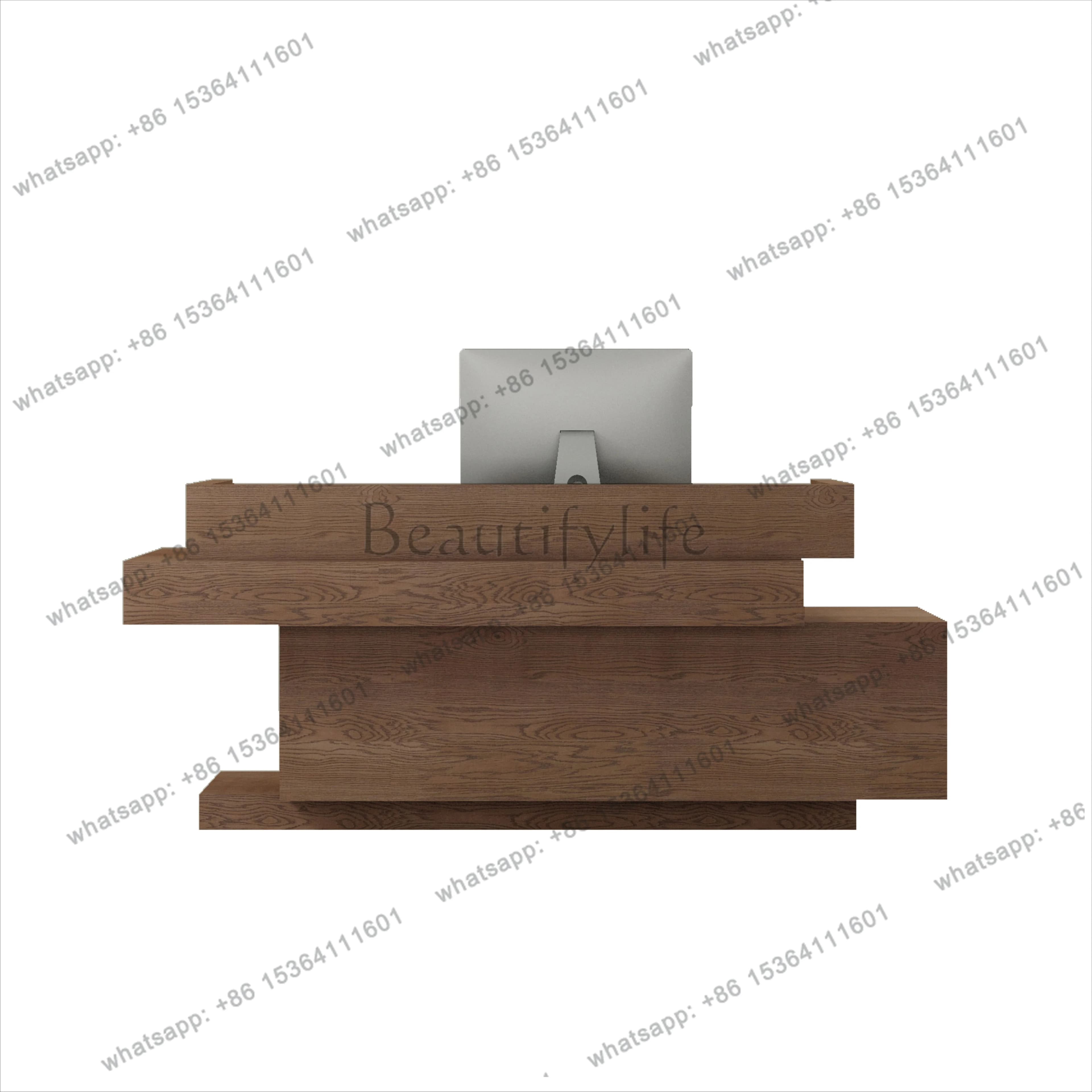 zj.Retro old clothing store industrial style European style checkout page reception desk simple desk personalized customization