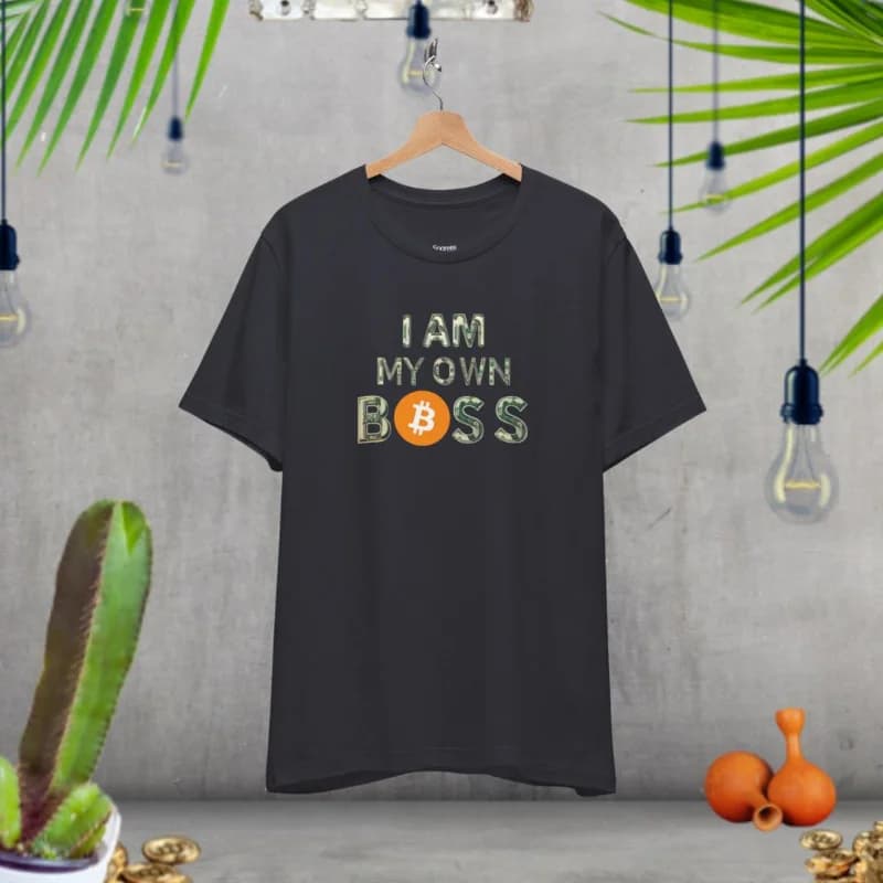 I am my own boss Gift t shirt for Crypto Traders BTC Fan Bitcoin Symbol tee 100% cotton printed Graphic clothesAll size tops