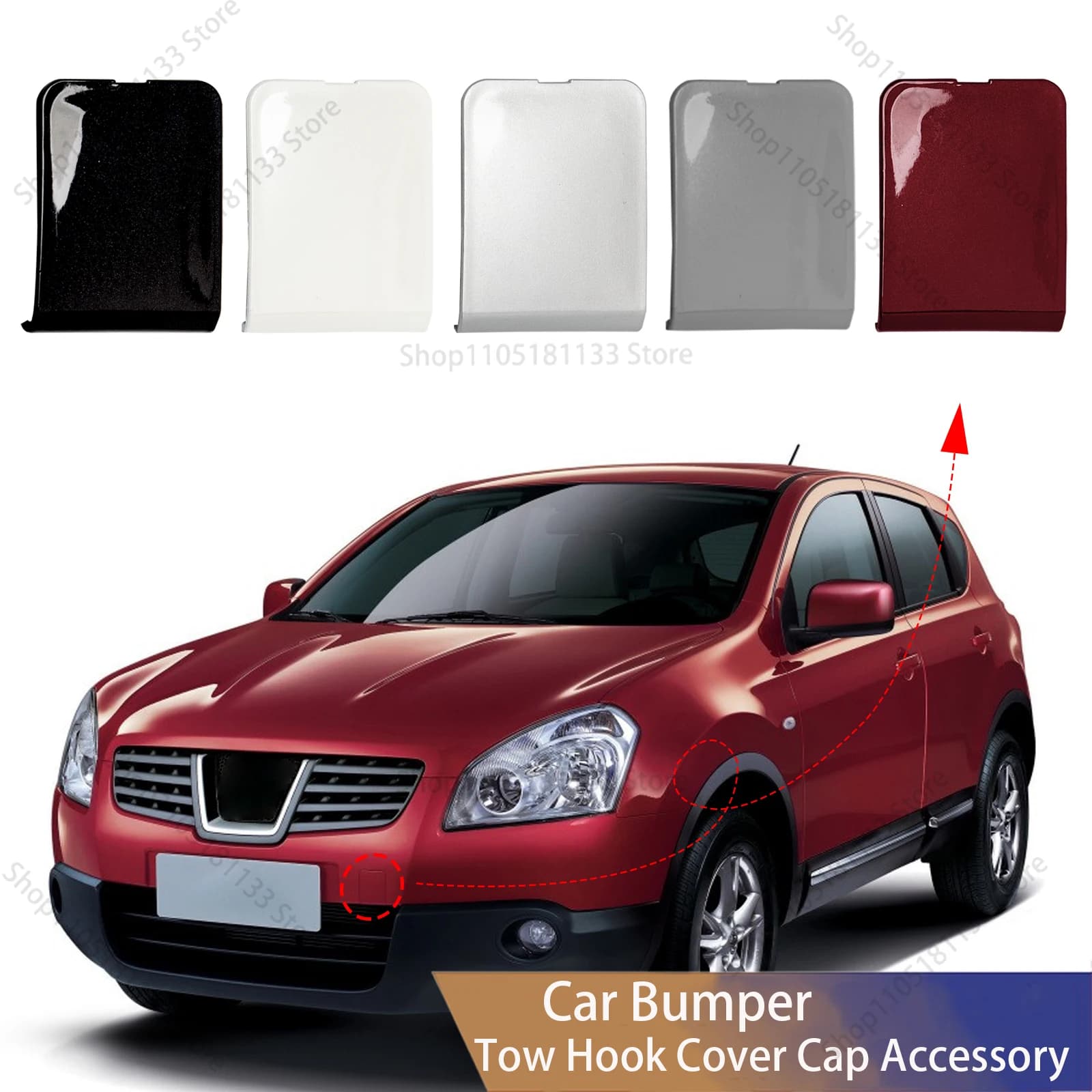 For Nissan Qashqai J10 2007-2010 Front Bumper Tow Hook Cover 622A0-JD001 OE Replacement Premium Quality Direct Fit Installation
