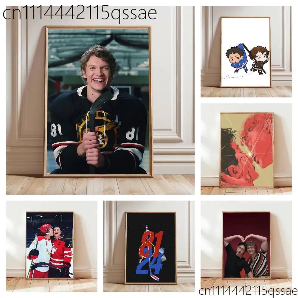 H-Heated R-Rivalry Rolled Poster Cartoon Wall Art for Nursery Kid Room Playroom Cute Princes Painting Home Room Decor