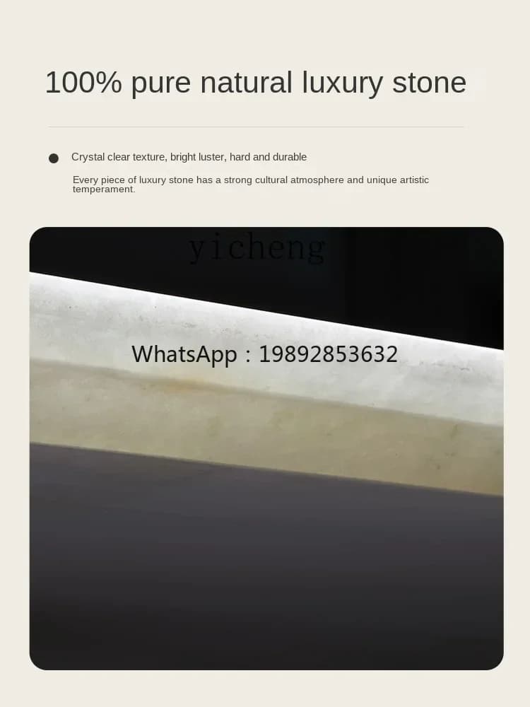Pure Natural Luxury Stone Endtable Modern Simple Cream Style High-Grade Tea Table