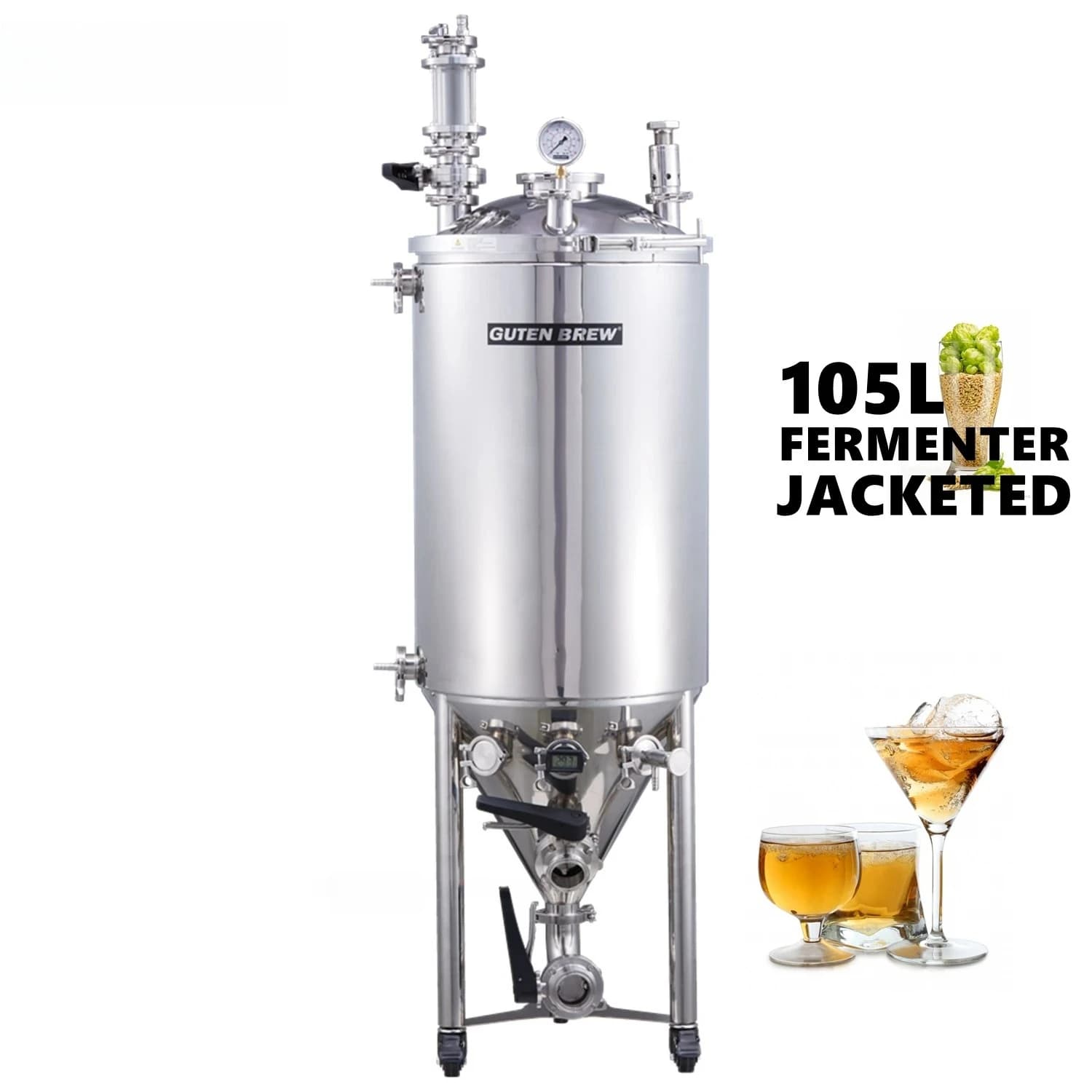 Guten Brew Fermenter 105l Fermenting Vessel Beer Brewing Equipment Micro Brewery Jacketed Fermenter Unitank Beer Machine