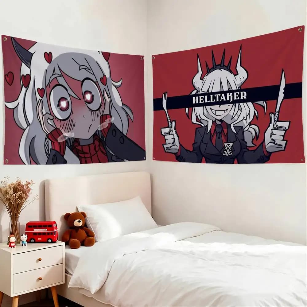 G-Game H-Helltaker Flag Suitable For Party Club Outdoor Interior Wall Decoration Banner Fans Gift